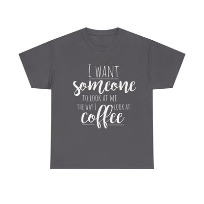 Coffee Lovers Unisex Heavy Cotton Tee - Funny Coffee Quotes Shirt, Gift for Coffee Addicts, Trendy Casual Wear, Birthday Gift, Cute Coffee