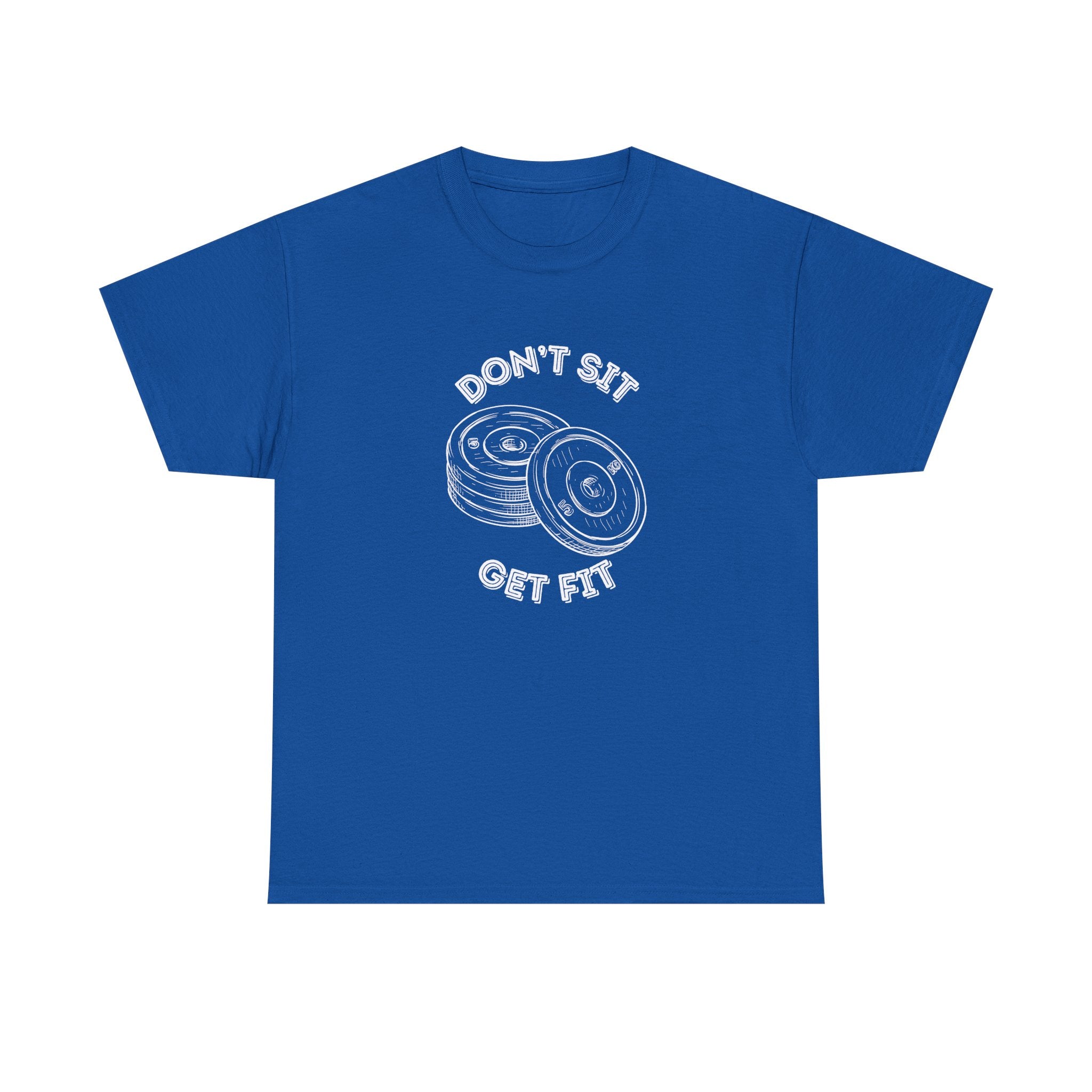 Motivational Fitness Tee - Don't Sit Get Fit, Gym Shirt, Workout Apparel, Fitness Gift, Activewear