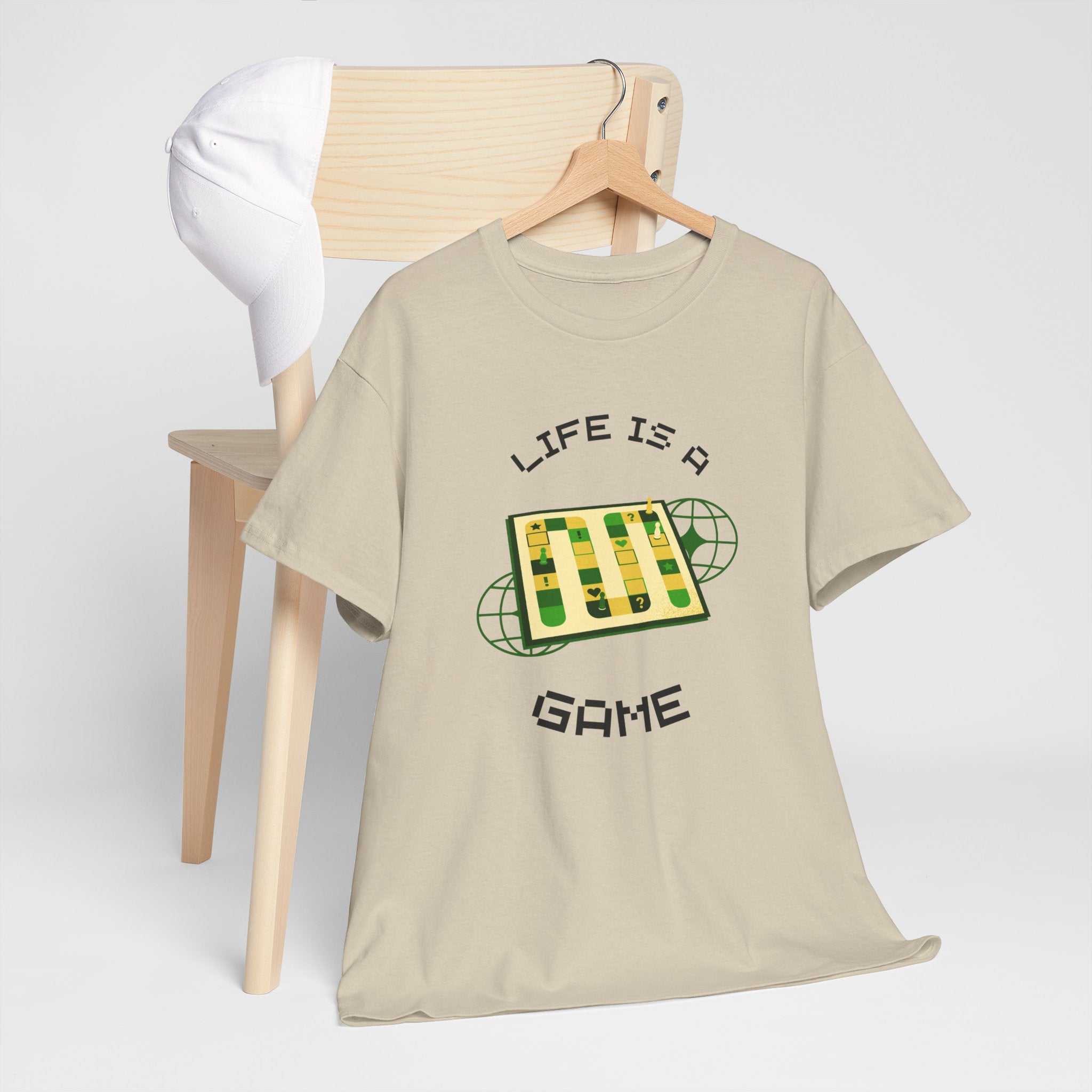 Life is a Game Unisex Heavy Cotton Tee, Casual Wear, Fun Gaming T-Shirt, Everyday Comfort