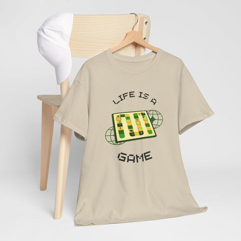 Life is a Game Unisex Heavy Cotton Tee, Casual Wear, Fun Gaming T-Shirt, Everyday Comfort