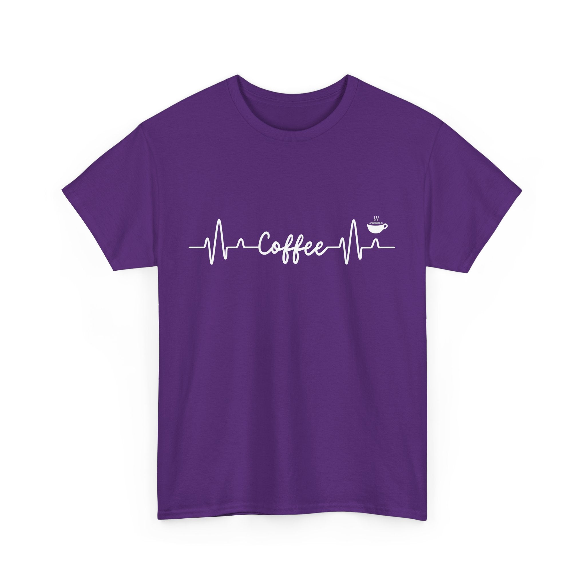 Coffee Heartbeat Unisex Tee, Ideal for Coffee Lovers, Birthday Gift, Casual Wear, Everyday Comfort, Coffee Tee Shirt, Coffee Lover Shirt,