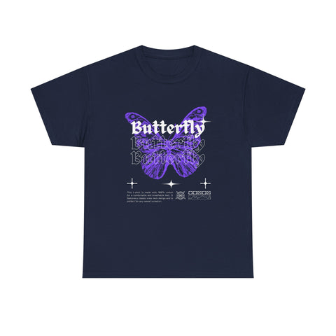 Butterfly Graphic Tee - Unisex Heavy Cotton T-Shirt, Nature Lover Gift, Casual Streetwear, Trendy Outfit, Spring Fashion