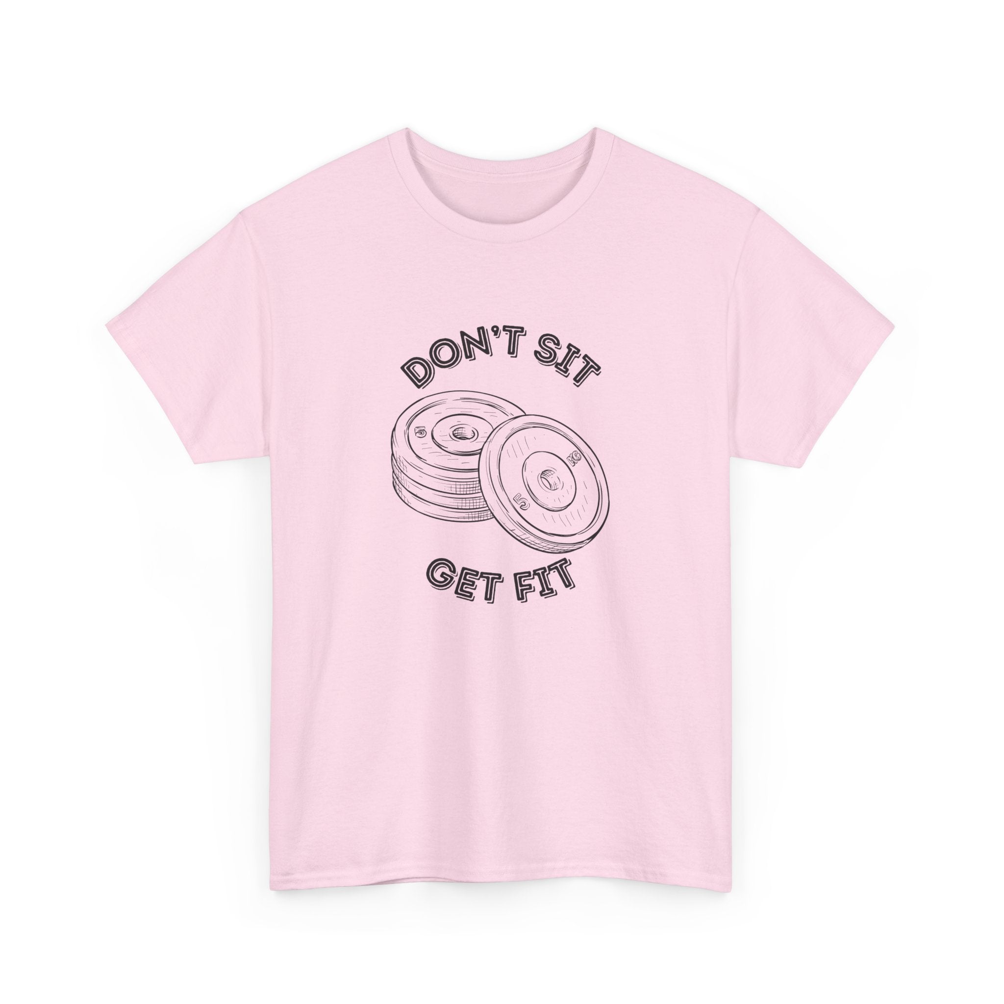 Motivational Fitness Tee - Don't Sit Get Fit, Gym Shirt, Workout Apparel, Fitness Gift, Activewear