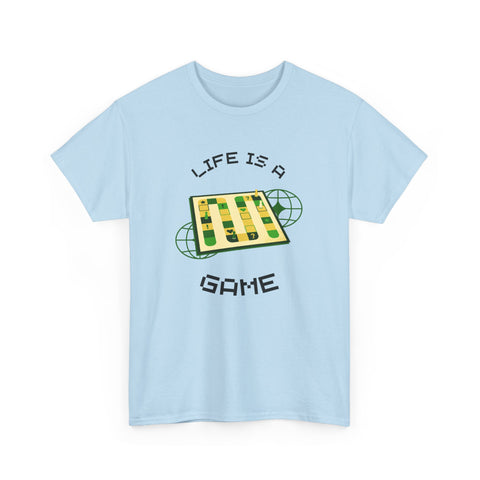 Life is a Game Unisex Heavy Cotton Tee, Casual Wear, Fun Gaming T-Shirt, Everyday Comfort