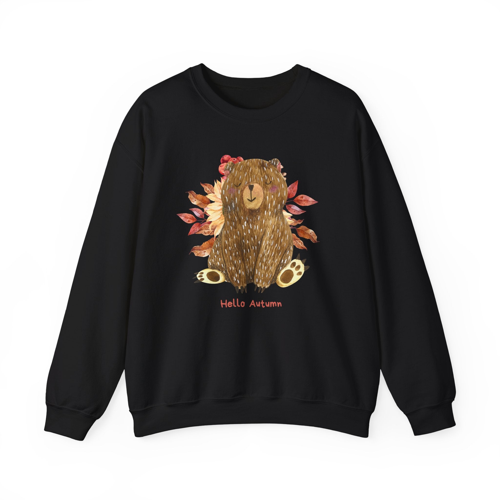 Cozy Bear Sweatshirt for Autumn, Unisex Crewneck with Fall Vibes, Ideal for Thanksgiving, Casual Wear