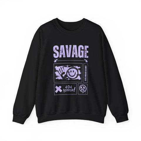 Savage Graphic Crewneck Sweatshirt, Unisex Sweatshirt, Casual Streetwear, Cozy Apparel for All Occasions