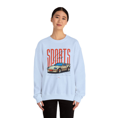 Sports Car Graphic Sweatshirt, Unisex Crewneck, Comfortable