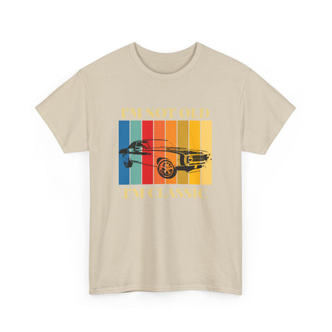 Funny Classic Car Unisex Heavy Cotton Tee - I'm Not Old, I'm Classic, Vintage Car Shirt, Birthday Gift, Retro Car Tee, Unique Gift, Car Enthusiast