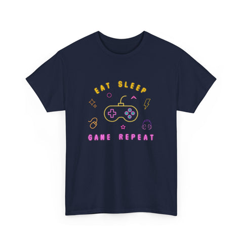 Gamer Vibes Unisex Tee - Eat Sleep Game Repeat, Video Game Shirt, Casual Wear, Gift for Gamers, Gaming Merchandise