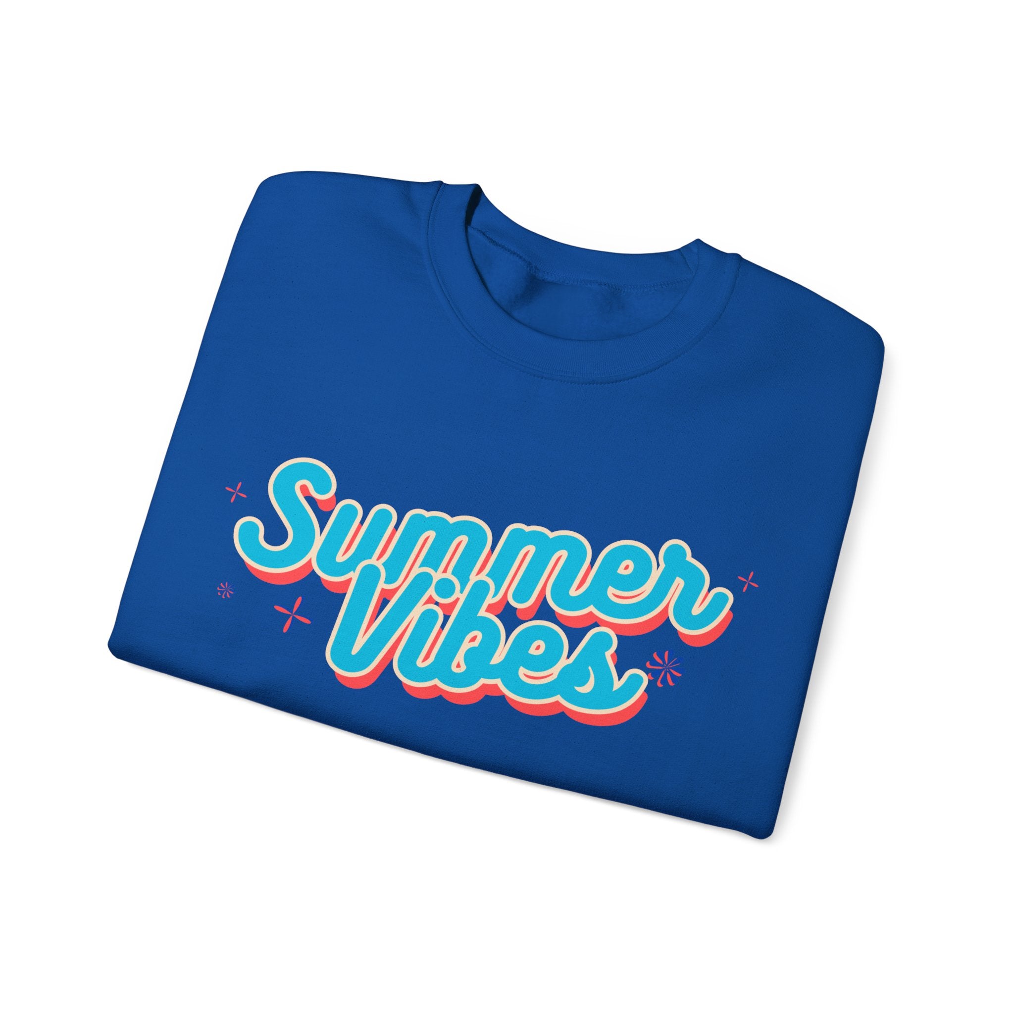Retro Summer Vibes Crewneck Sweatshirt, Cozy Unisex Pullover, Perfect for Pool Parties, Beach Days, Summer Festivals, Gift Idea