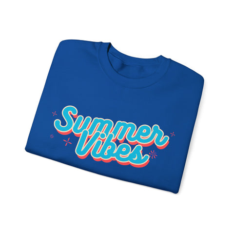 Retro Summer Vibes Crewneck Sweatshirt, Cozy Unisex Pullover, Perfect for Pool Parties, Beach Days, Summer Festivals, Gift Idea