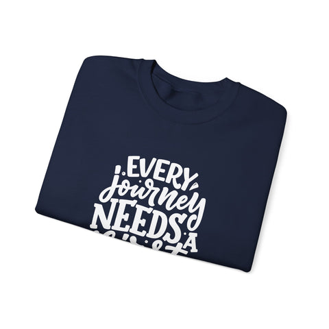 Inspirational Crewneck Sweatshirt, Motivational Quotes Gift, Cozy Jumper, Unisex Sweater, Every Journey Needs a First Step