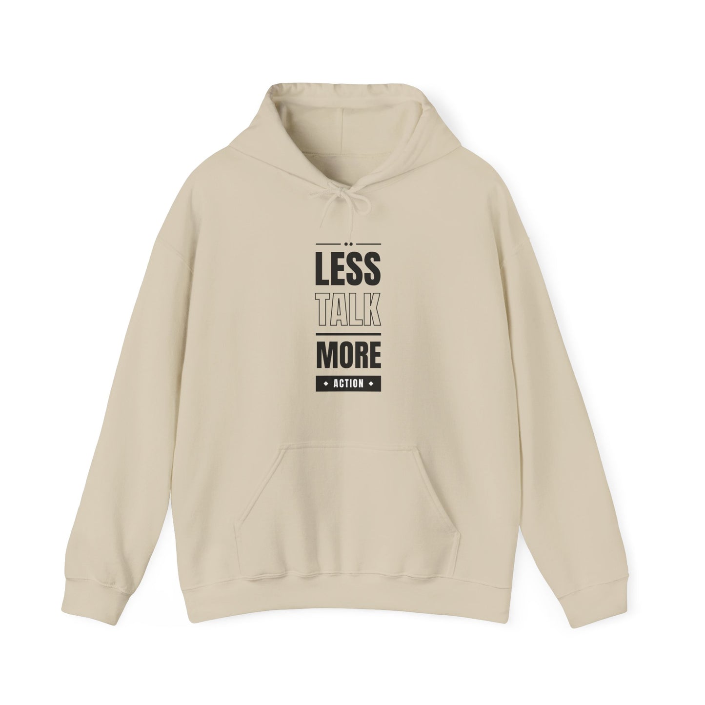 Less Talk More Action Hoodie, Unisex Motivational Sweatshirt, Perfect for Gym Lovers, Gift for Him or Her, Casual Wear, Inspiring Fitness