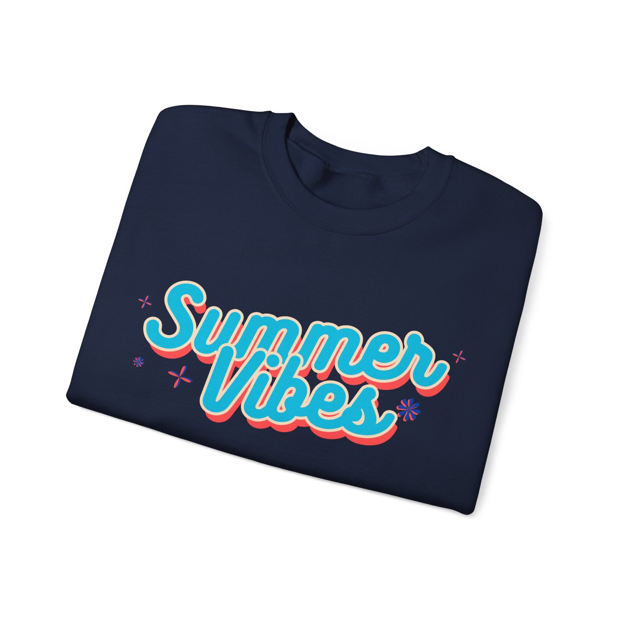 Retro Summer Vibes Crewneck Sweatshirt, Cozy Unisex Pullover, Perfect for Pool Parties, Beach Days, Summer Festivals, Gift Idea