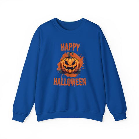 Halloween Pumpkin Crewneck Sweatshirt, Cozy Fall Sweater for Halloween, Unisex Sweatshirt, October Celebration Apparel