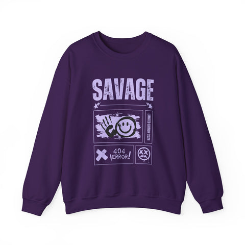 Savage Graphic Crewneck Sweatshirt, Unisex Sweatshirt, Casual Streetwear, Cozy Apparel for All Occasions