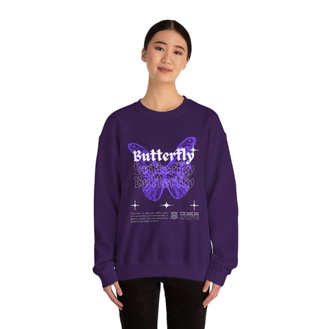 Butterfly Graphic Crewneck Sweatshirt, Unisex Sweatshirt, Cozy,Streetwear Fashion, Spring Wardrobe Essential, Butterfly Lover's Gift