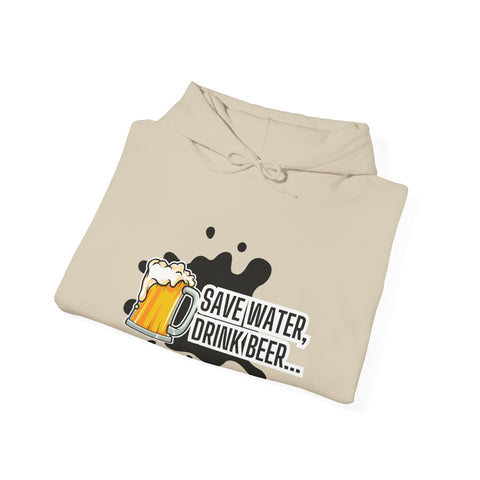 Save Water Drink Beer Hoodie, Funny Sweatshirt for Beer Lovers, Perfect Gift for Dad, Birthday, Casual Wear, Cozy Apparel