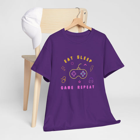 Gamer Vibes Unisex Tee - Eat Sleep Game Repeat, Video Game Shirt, Casual Wear, Gift for Gamers, Gaming Merchandise