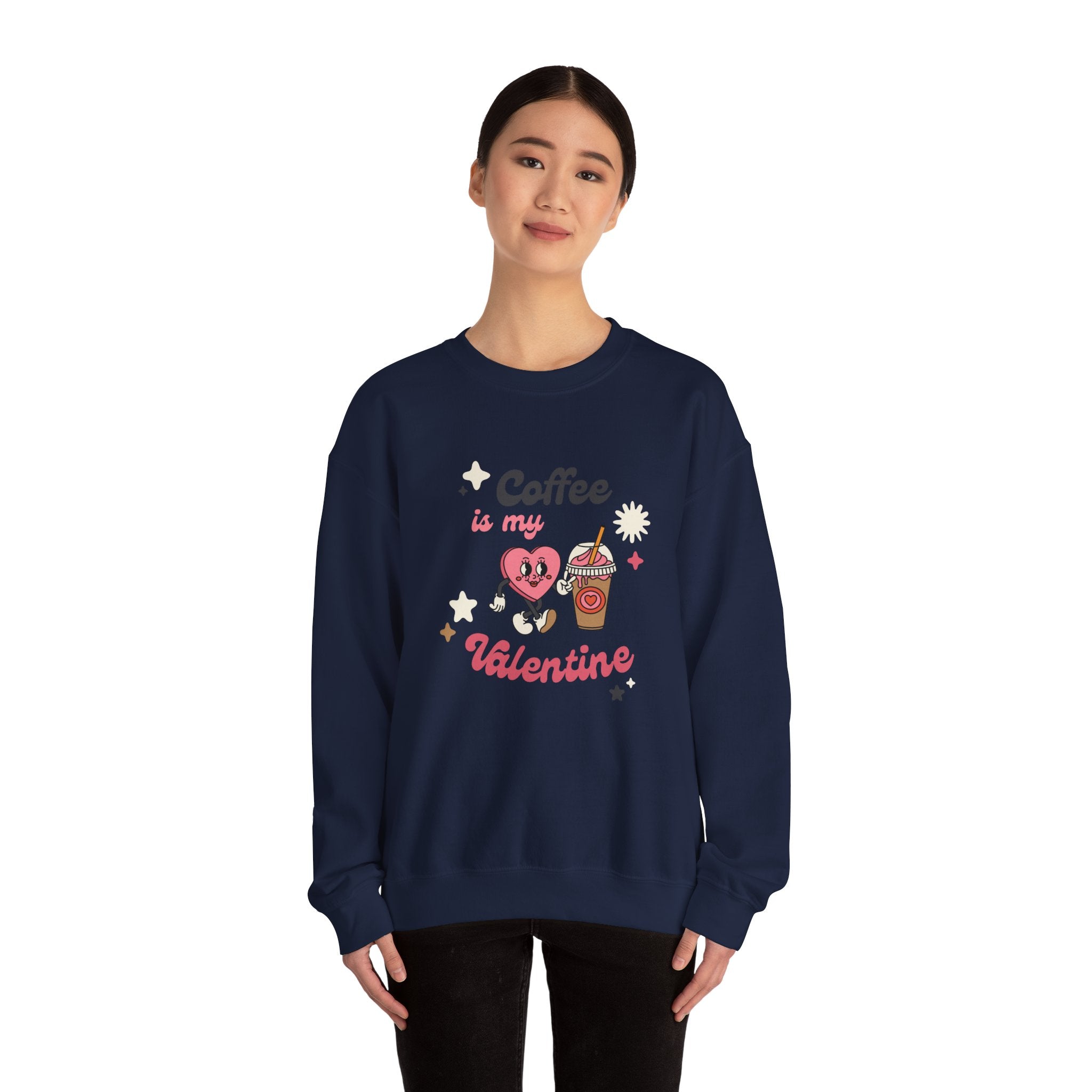 Coffee Is My Valentine Sweatshirt, Cozy Apparel for Coffee Lovers, Cute Valentine Gift, Unisex Crewneck, Casual Wear, Everyday Comfort