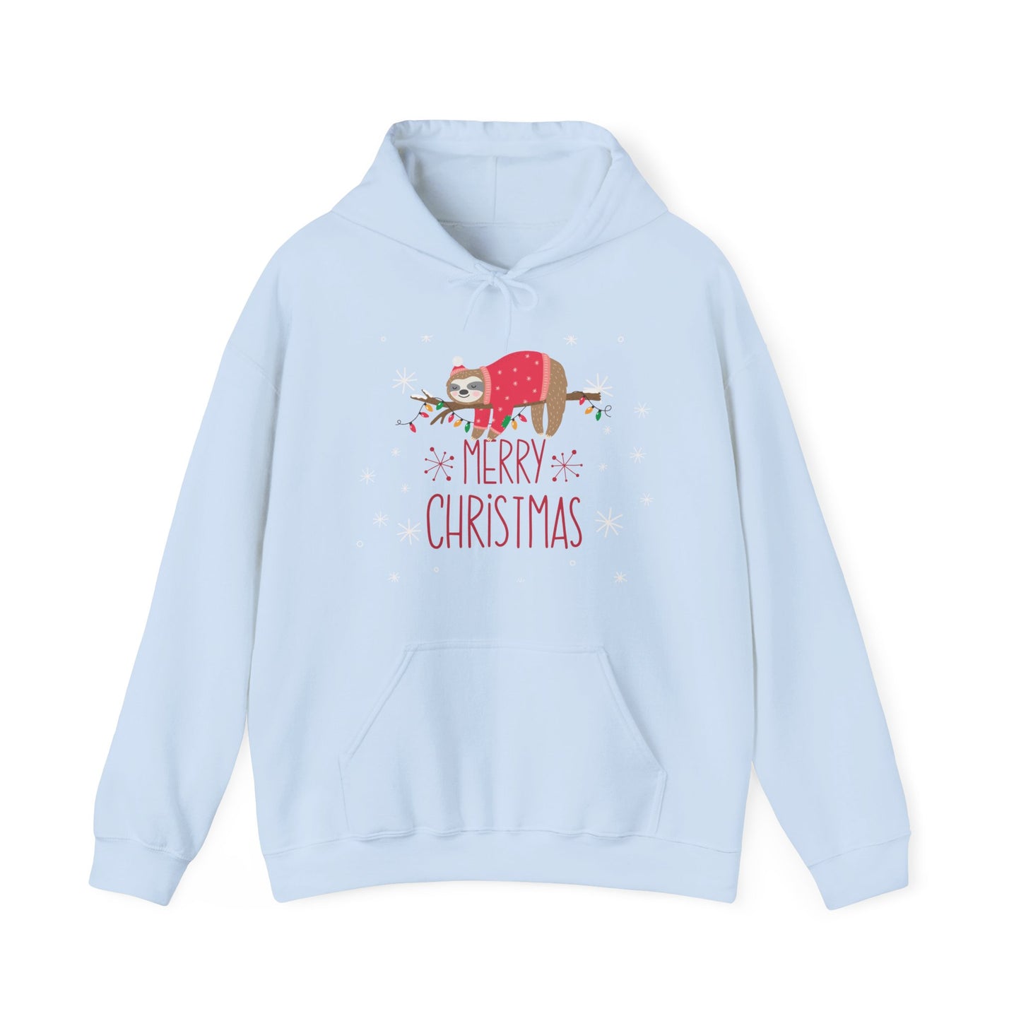 Cute Sloth Merry Christmas Hoodie, Holiday Sweatshirt, Festive Gift, Winter Apparel, Cozy Unisex Clothing