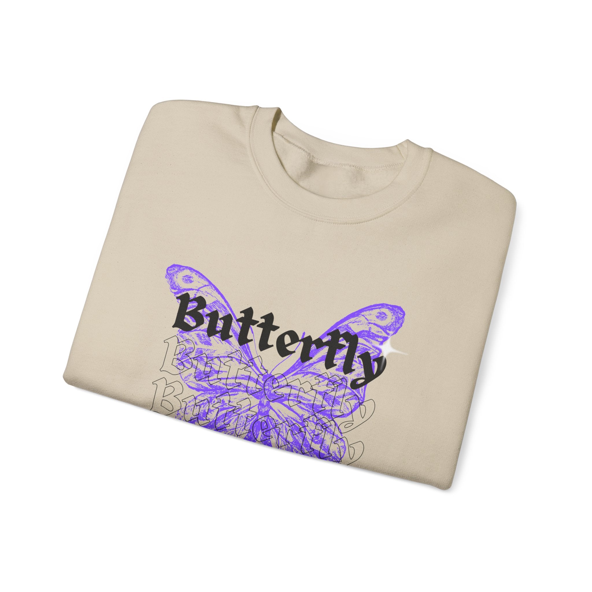 Butterfly Graphic Crewneck Sweatshirt, Unisex Sweatshirt, Cozy,Streetwear Fashion, Spring Wardrobe Essential, Butterfly Lover's Gift