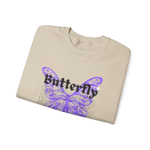Butterfly Graphic Crewneck Sweatshirt, Unisex Sweatshirt, Cozy,Streetwear Fashion, Spring Wardrobe Essential, Butterfly Lover's Gift