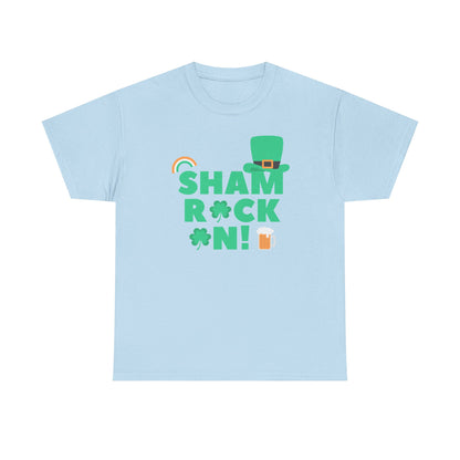 Shamrock On Unisex Heavy Cotton Tee - St Patrick's Day Celebration Shirt