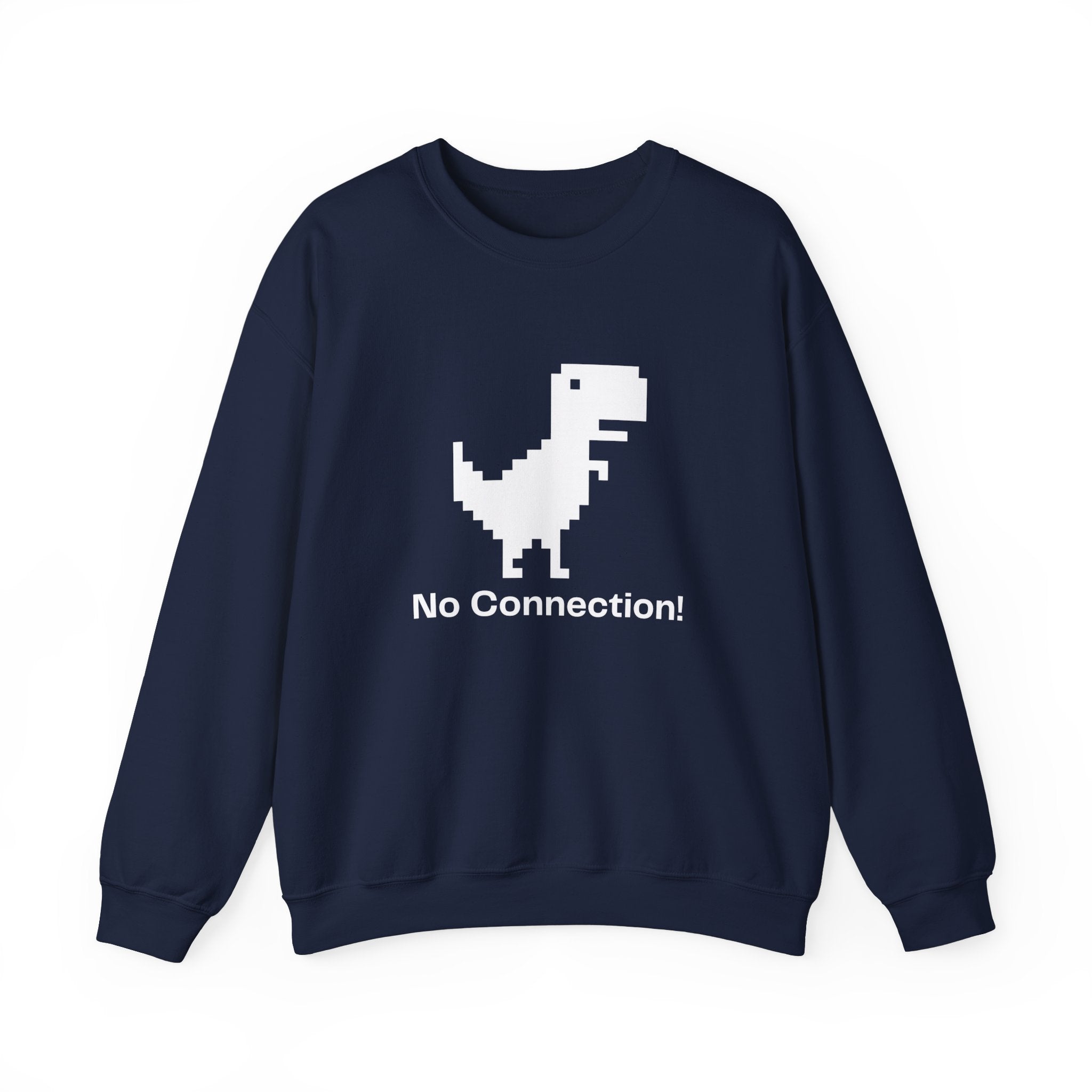Funny Dinosaur No Connection Sweatshirt, Unisex Crewneck, Gamers Gift, Perfect for Tech Lovers and Online Students, Birthday Gift, Everyday