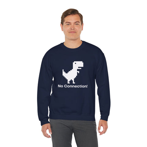 Funny Dinosaur No Connection Sweatshirt, Unisex Crewneck, Gamers Gift, Perfect for Tech Lovers and Online Students, Birthday Gift, Everyday