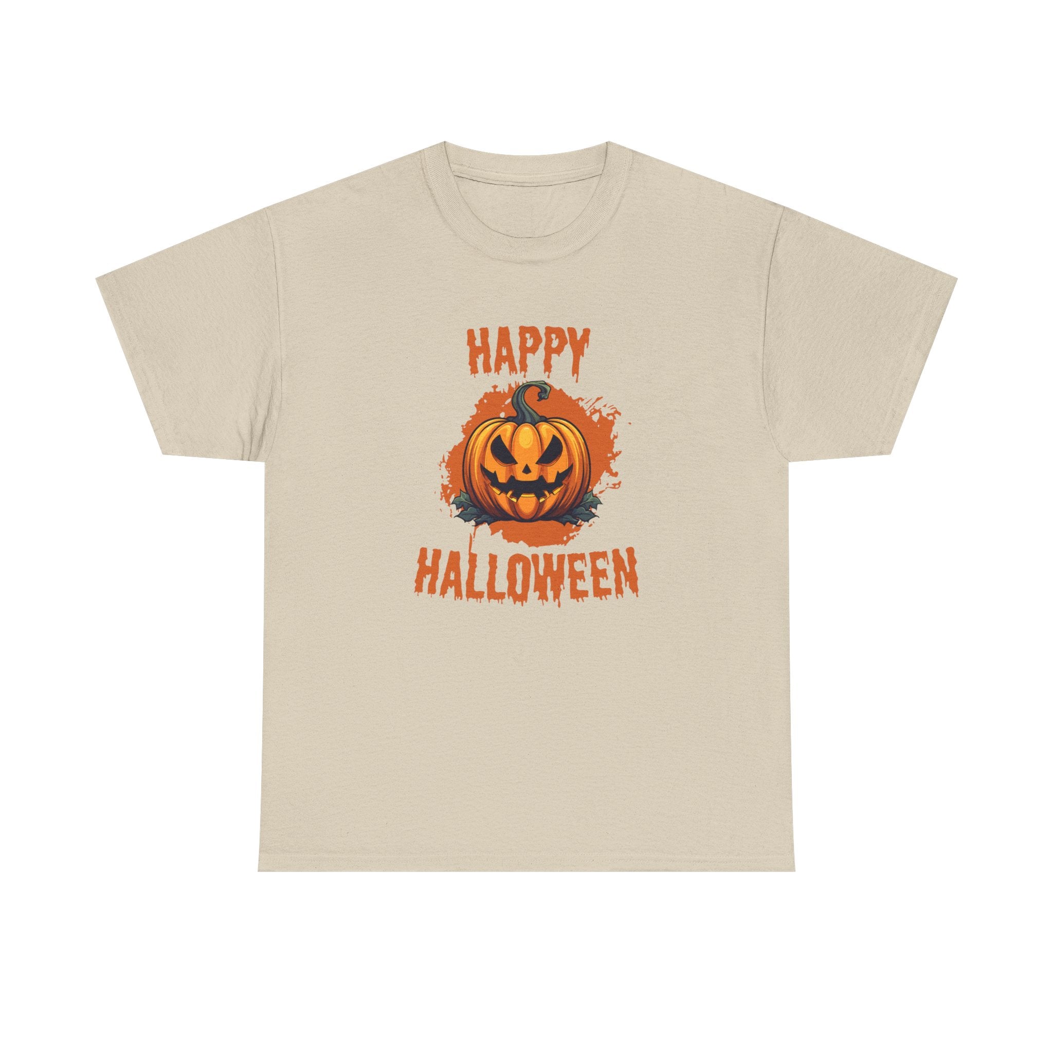 Halloween Unisex Heavy Cotton Tee, Spooky Pumpkin Graphic, Fall Festival Shirt, Halloween Party Top, Casual Autumn Apparel