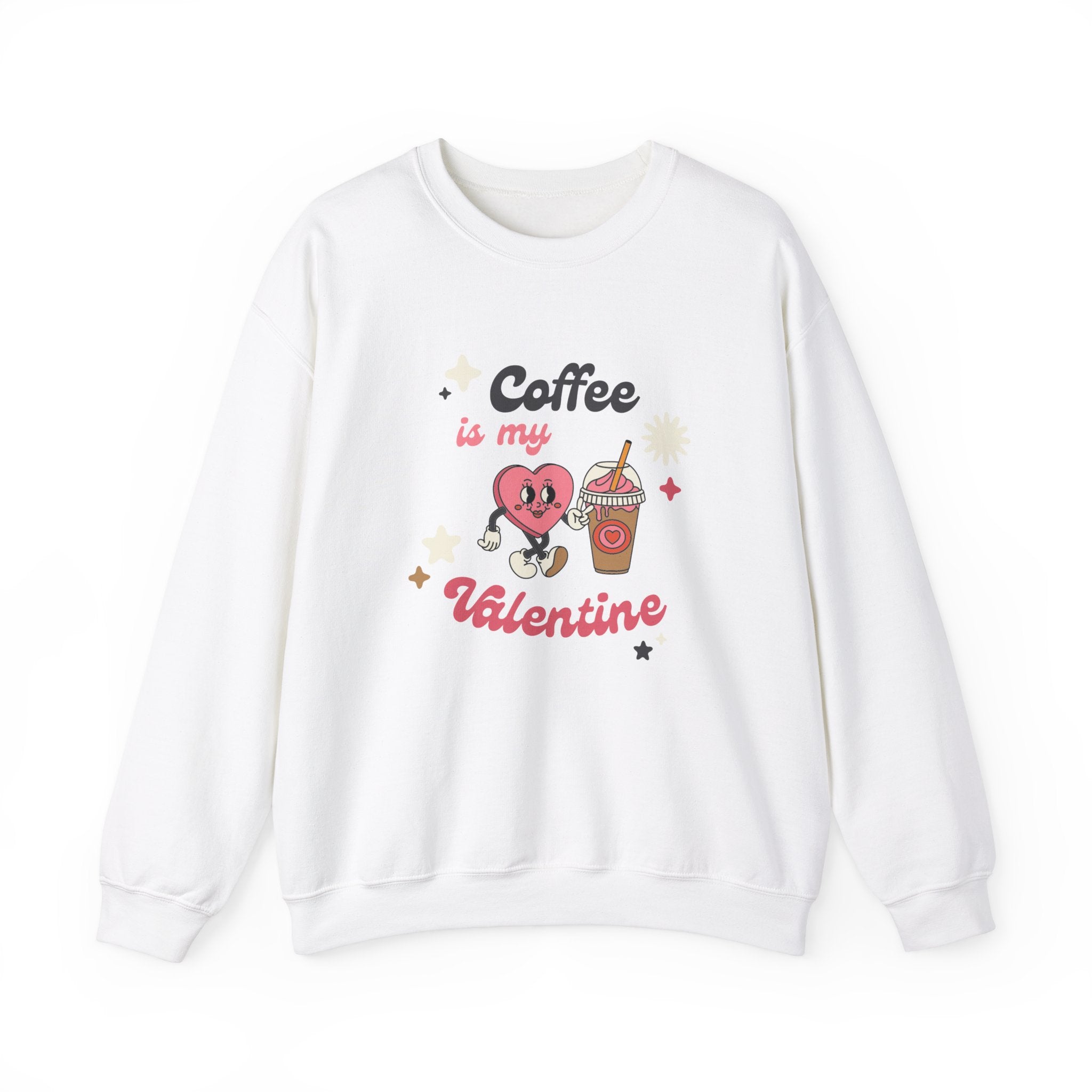 Coffee Is My Valentine Sweatshirt, Cozy Apparel for Coffee Lovers, Cute Valentine Gift, Unisex Crewneck, Casual Wear, Everyday Comfort