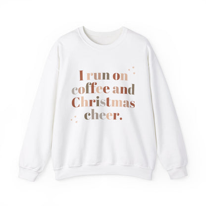 Coffee & Christmas Cheer Sweatshirt, Cozy Holiday Crewneck, Winter Gift for Coffee Lovers, Festive Apparel for Christmas, Unisex Casual