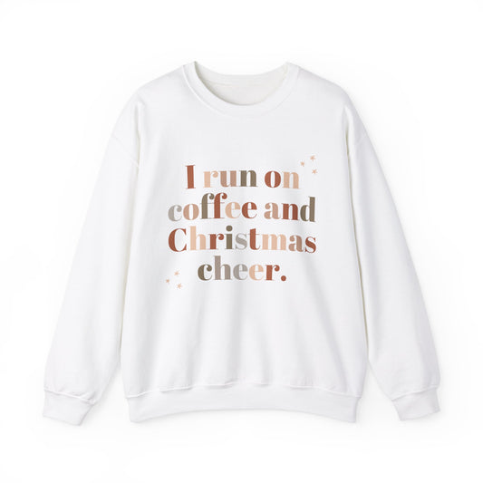 Coffee & Christmas Cheer Sweatshirt, Cozy Holiday Crewneck, Winter Gift for Coffee Lovers, Festive Apparel for Christmas, Unisex Casual