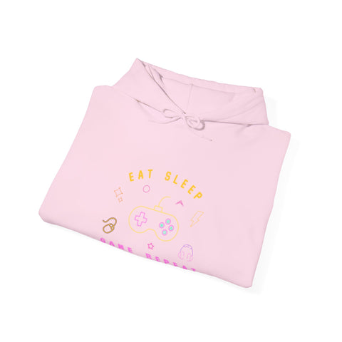 Gaming Life Hoodie, Unisex Sweatshirt, Cozy Gamer Apparel, Casual Wear, Gifts for Gamers, Sleep Game Repeat