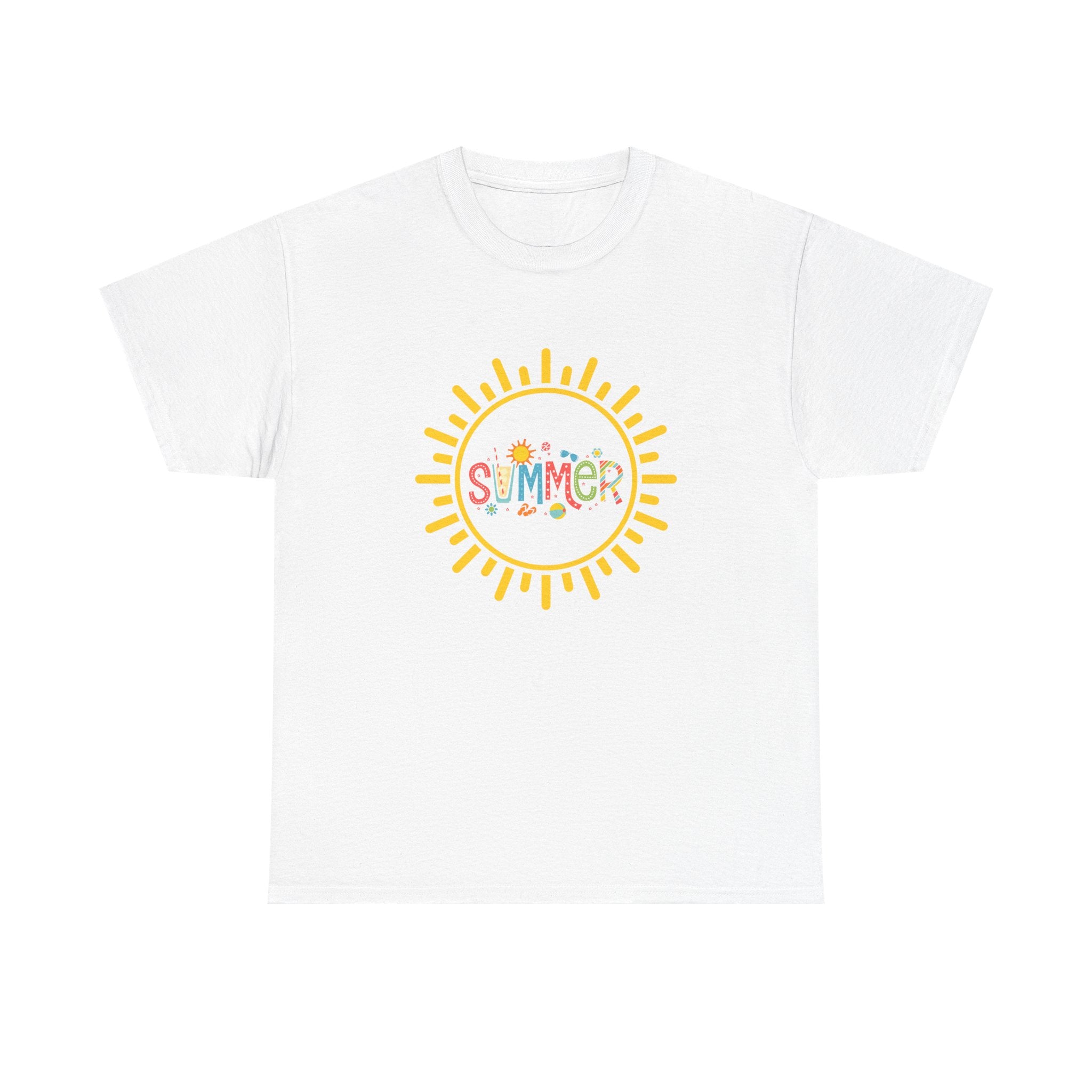 Summer Vibes Unisex Heavy Cotton Tee, Casual Summer Shirt, Retro Sunshine Tee