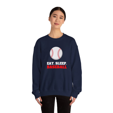 Baseball Sweatshirt - Eat Sleep Baseball, Unisex Crewneck, Gift for Baseball Fans, Sports Apparel, Cozy Sweatshirt