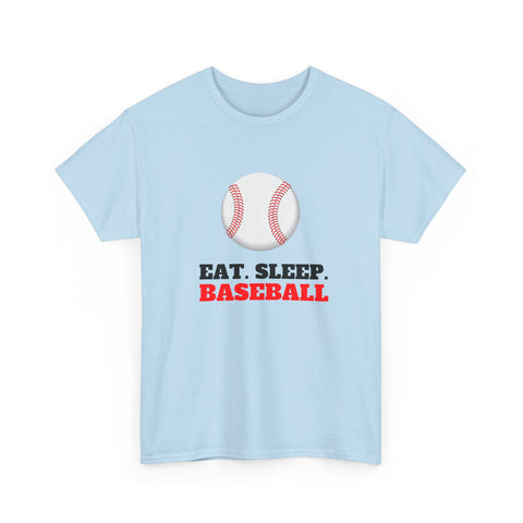 Eat Sleep Baseball Unisex Heavy Cotton Tee, Sports Fans, Gifts for Baseball Lovers, Casual Wear