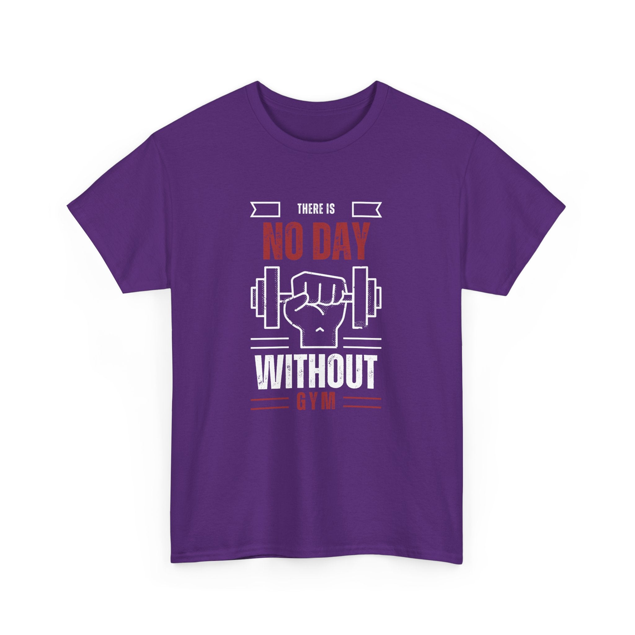 Motivational Gym T-Shirt - "No Day Without Gym" - Fitness Gift, Workout Apparel, Sportswear, Unisex Tee, Exercise Motivation