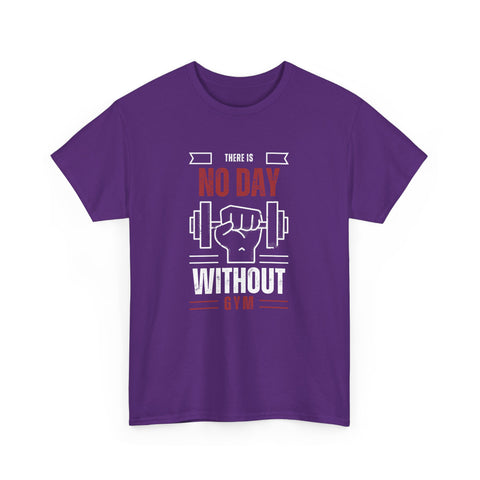 Motivational Gym T-Shirt - "No Day Without Gym" - Fitness Gift, Workout Apparel, Sportswear, Unisex Tee, Exercise Motivation