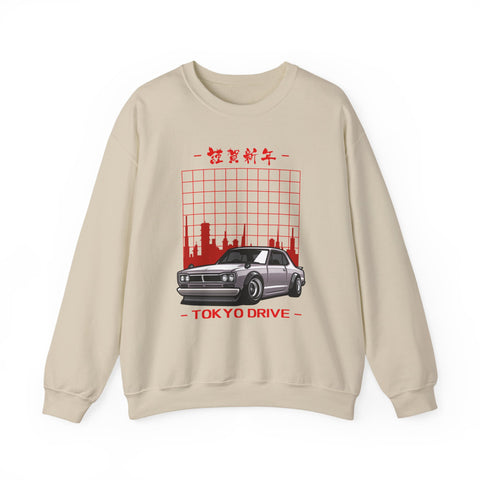 Tokyo Drive Nostalgic Crewneck, Unisex Sweatshirt, Vintage Car Sweatshirt, Casual Streetwear