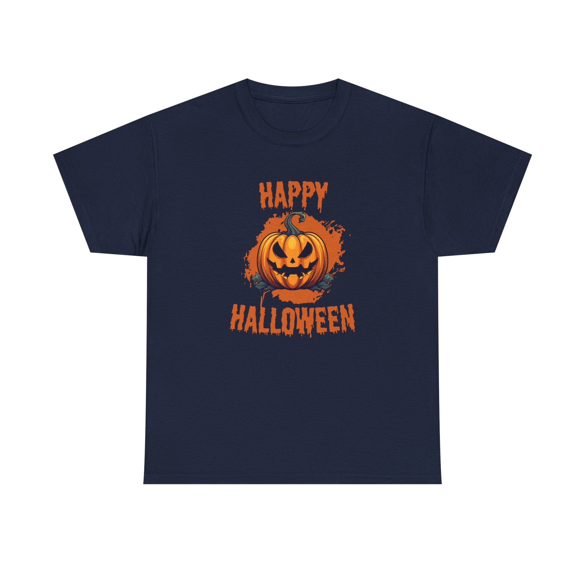 Halloween Unisex Heavy Cotton Tee, Spooky Pumpkin Graphic, Fall Festival Shirt, Halloween Party Top, Casual Autumn Apparel