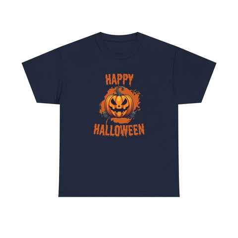 Halloween Unisex Heavy Cotton Tee, Spooky Pumpkin Graphic, Fall Festival Shirt, Halloween Party Top, Casual Autumn Apparel