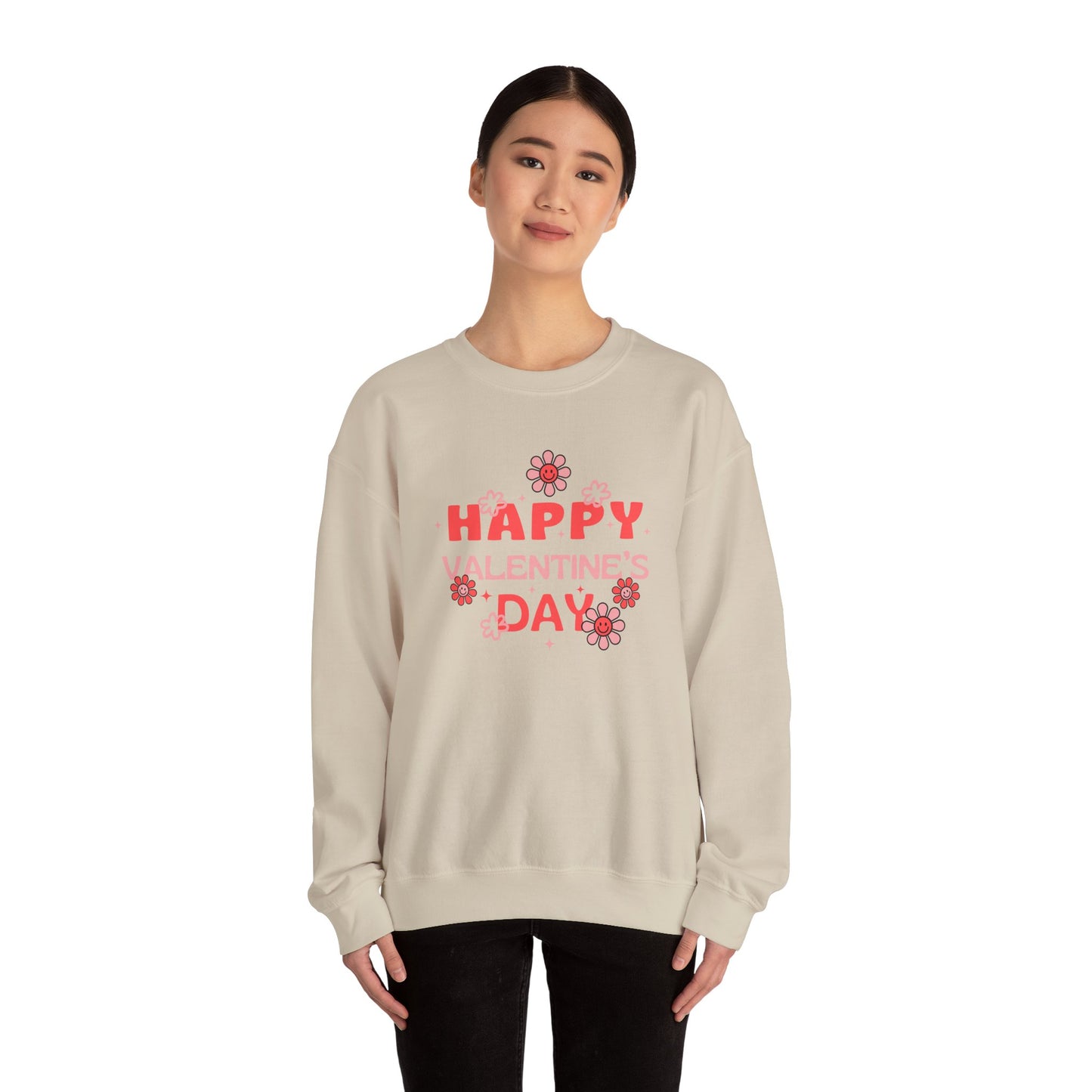 Valentine's Day Sweatshirt - Unisex Crewneck, Cozy Gift, Love Apparel, Floral Design, Valentine's Day Outfit, Valentine's Day Clothing