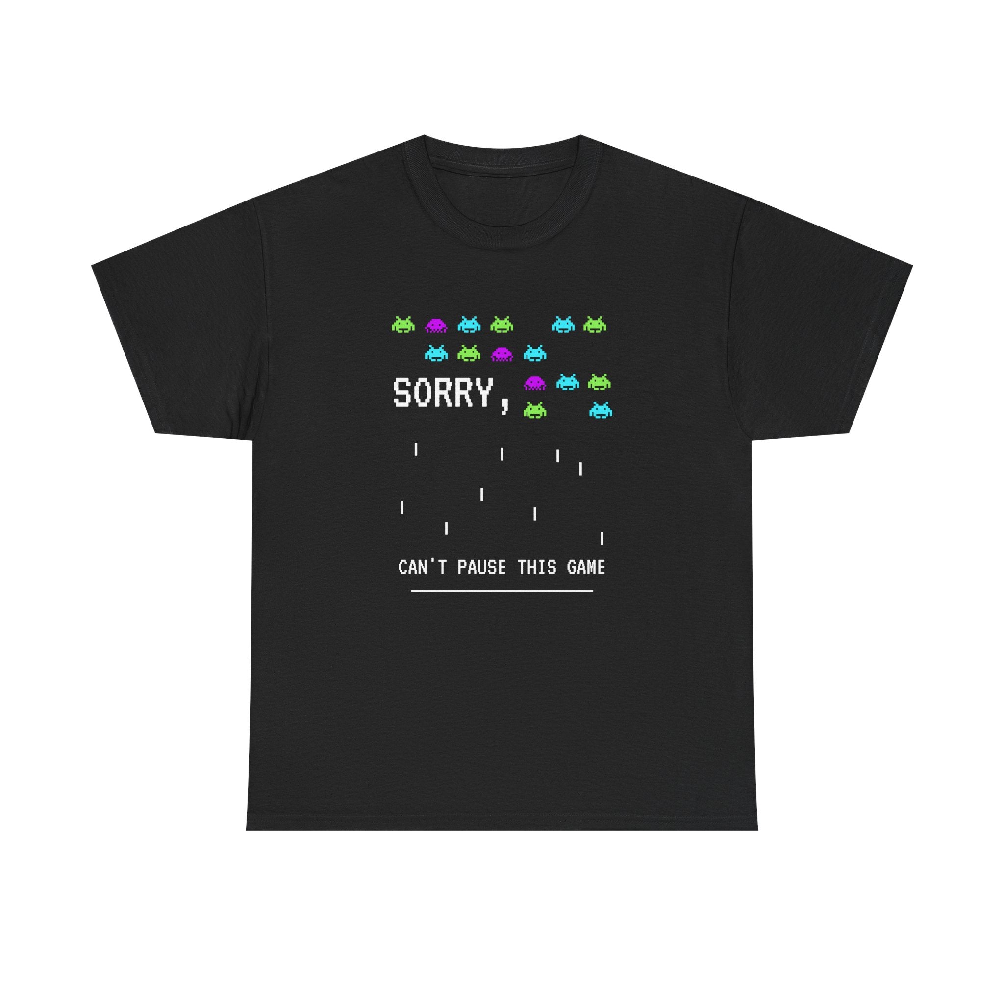 Retro Gamer Unisex Heavy Cotton Tee, Sorry Can't Pause This Game Shirt, Casual Wear T-Shirt, Fun Gaming Tee