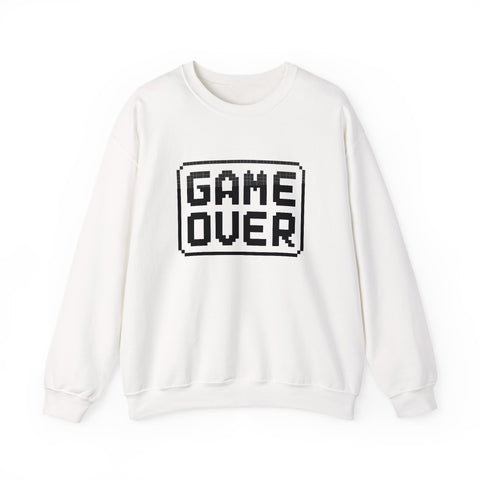 Pixel Art Game Over Sweatshirt, Retro Gaming Sweater, Cozy Unisex Pullover, Perfect Gift for Gamers, Versatile Casual Wear