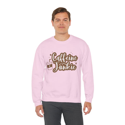 Caffeine Junkie Crewneck Sweatshirt | Cozy Gift for Coffee Lovers, Perfect for Fall, Everyday Wear, Casual Style, Gift for Her