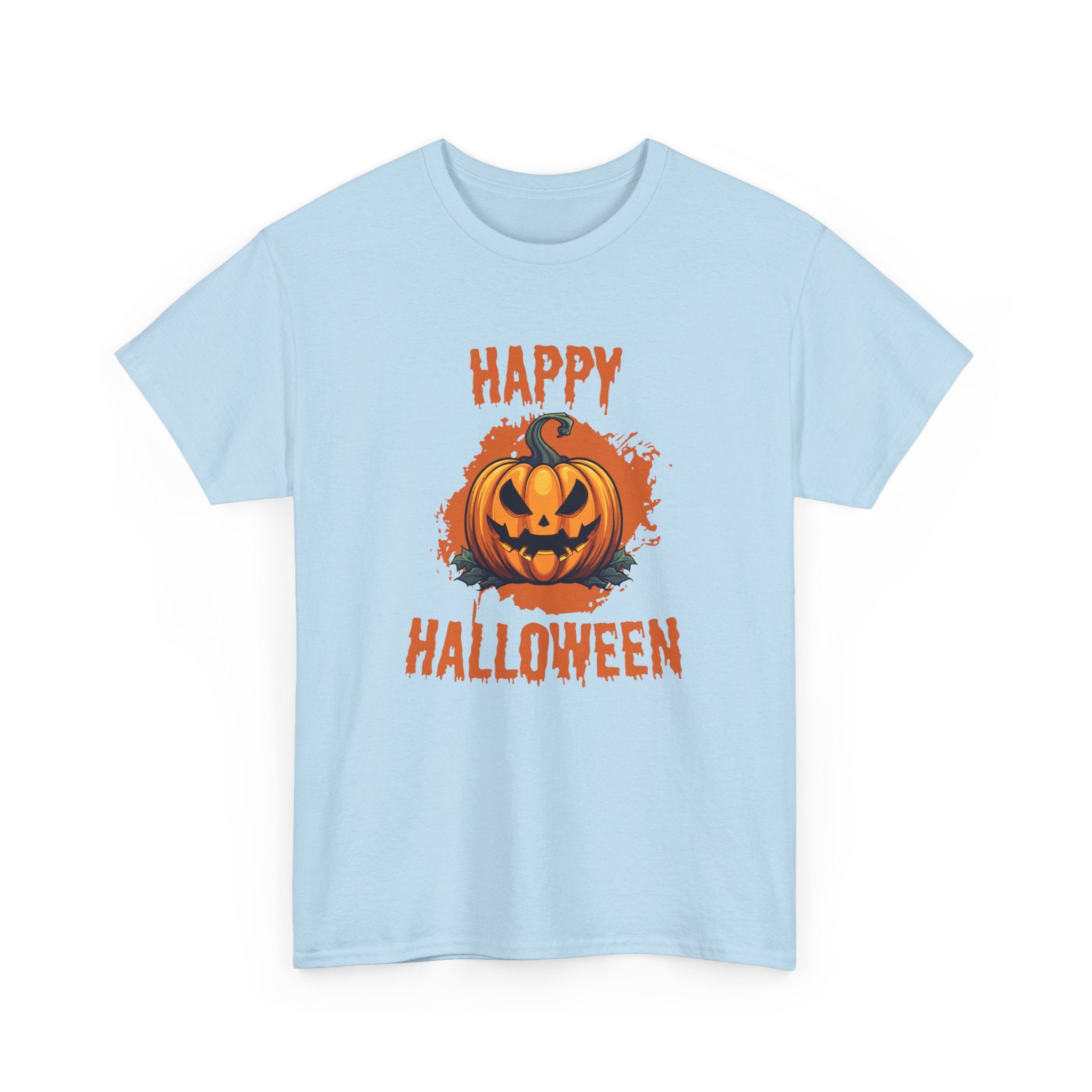 Halloween Unisex Heavy Cotton Tee, Spooky Pumpkin Graphic, Fall Festival Shirt, Halloween Party Top, Casual Autumn Apparel