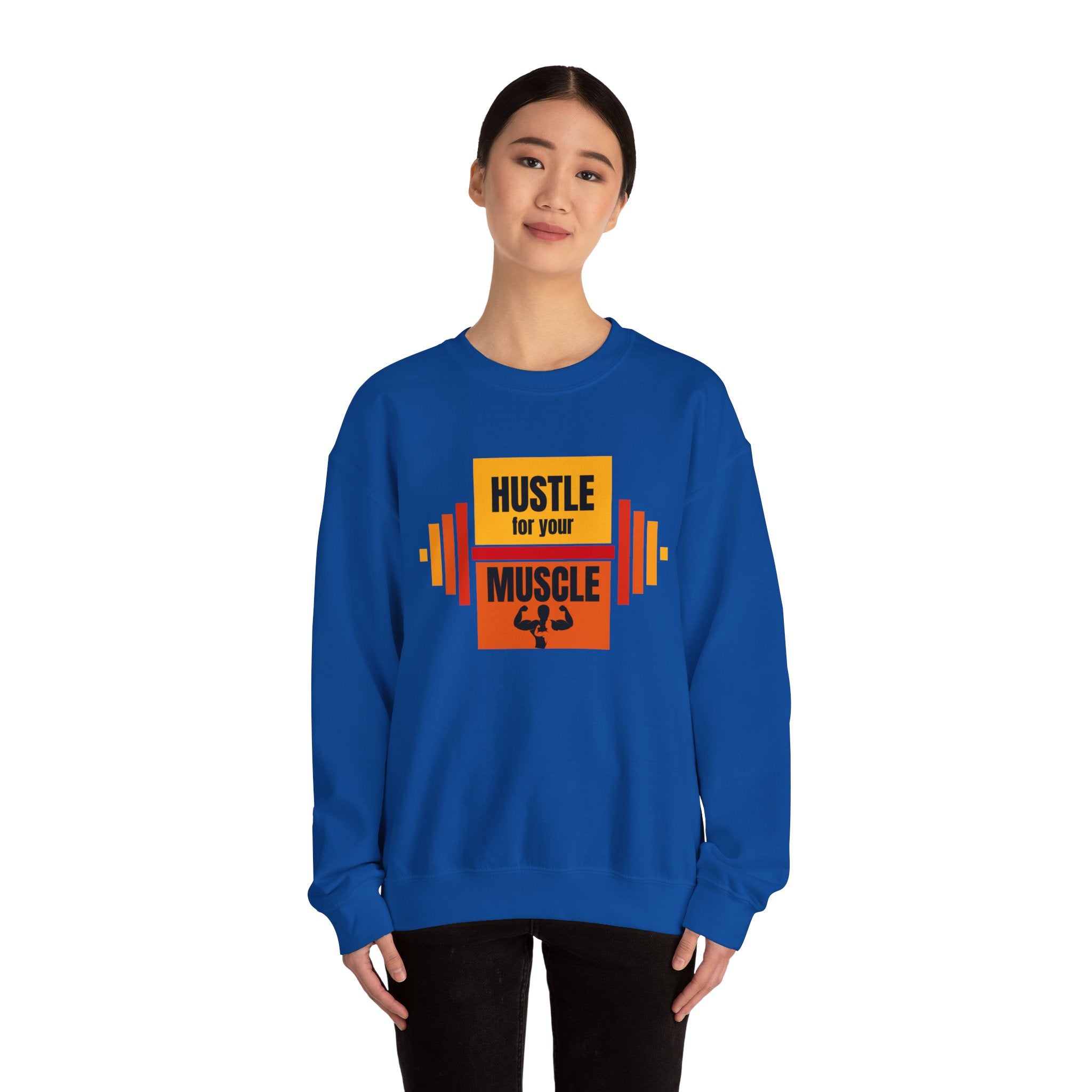 Hustle for Your Muscle Sweatshirt - Fitness Crewneck for Gym Lovers, Gift for Workout Enthusiasts, Unisex Apparel, Cozy Activewear