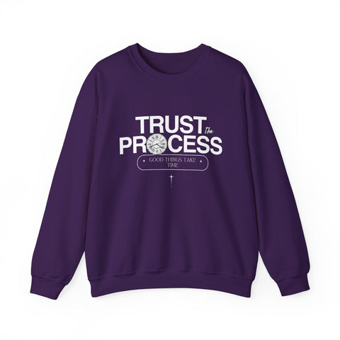 Trust the Process Crewneck Sweatshirt | Motivational Gift, Cozy Pullover, Inspirational Apparel, Unisex Sweatshirt, Perfect for Relaxation